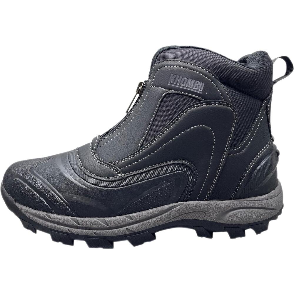 Khombu Men's Winter Hiker Boots Mason Waterproof Zip-up Cushioned Boot Black - Picture 2 of 6